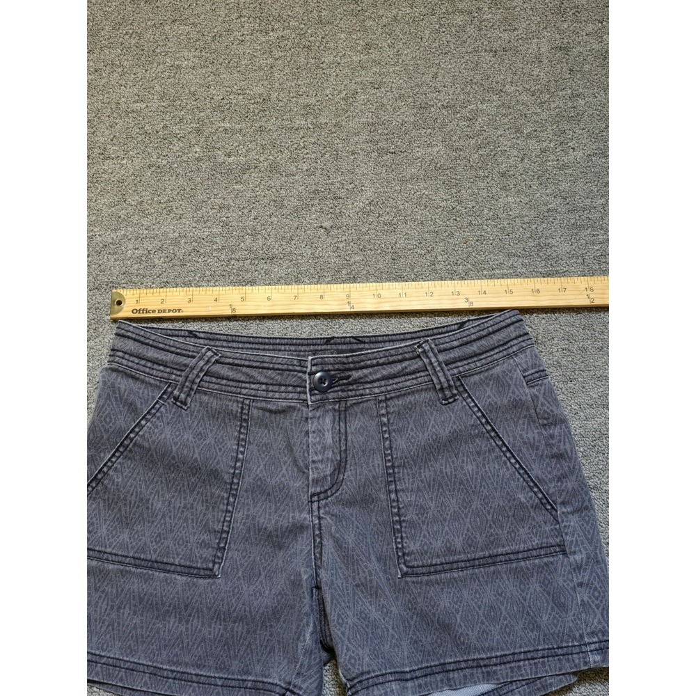Prana Denim Shorts Womens SIZE 4 Tess Gray Diamond Lightweight Organic Cotton - Picture 3 of 10